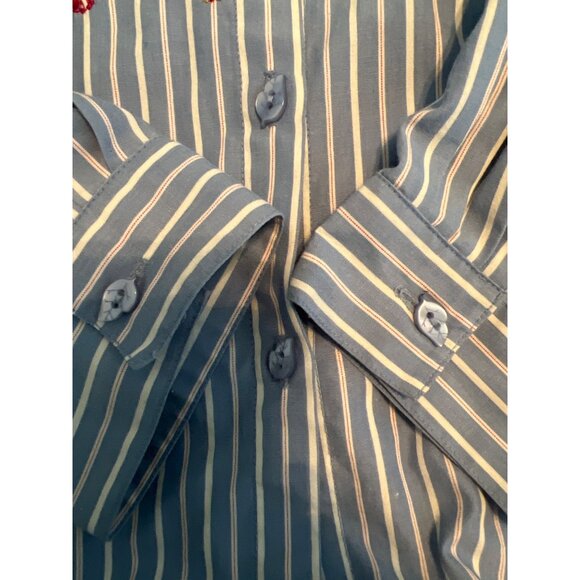 Vintage Koret City Blues Embroidered Button-Up Shirt - XL - Western Floral Strip - Picture 10 of 10